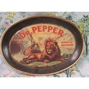 Dr Pepper Vintage King of Beverages Metal Tip Tray 4.5”x6” 1979